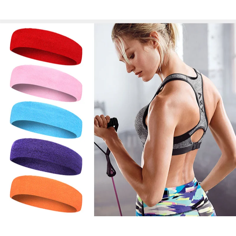 Pure Color Sports Headband Running Headwear Sweat-Absorbent Headband Basketball Antiperspirant Belt Fitness Sweat Guide Belt