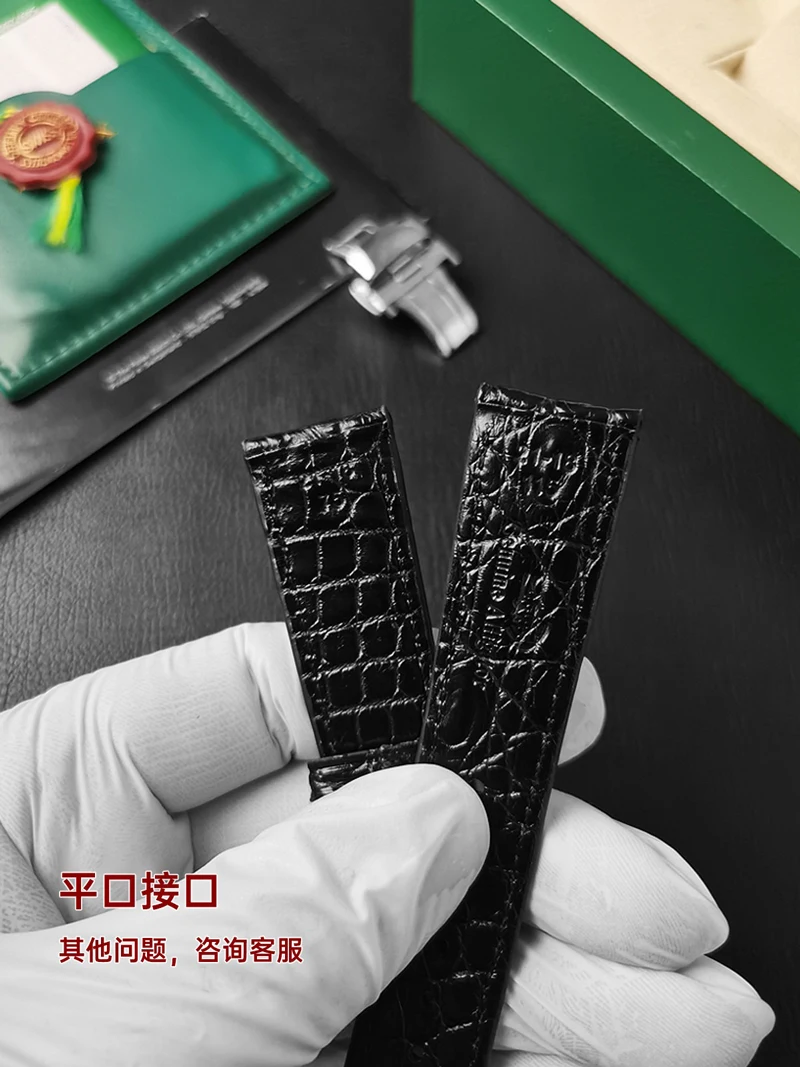 FUYIJIA Couple Custom T-iss-ot Substitute Watchbands 19MM×18MM 20MM×18MM 21MM×18MM 22MM×18MM Double Sided Crocodile Skin Strap