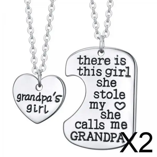 

Father Daughter Heart Pendant Necklace Set Stainless Steel Jewelry Trendy Gift for Party or Everyday Wear