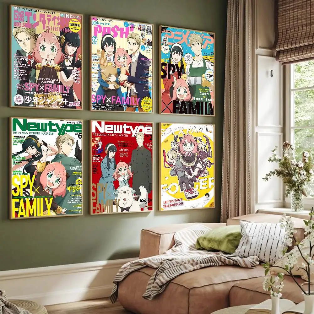 Japan Anime SPY X FAMILY Anime Posters Sticky Decoracion Painting Wall Art White Kraft Paper Wall Decor