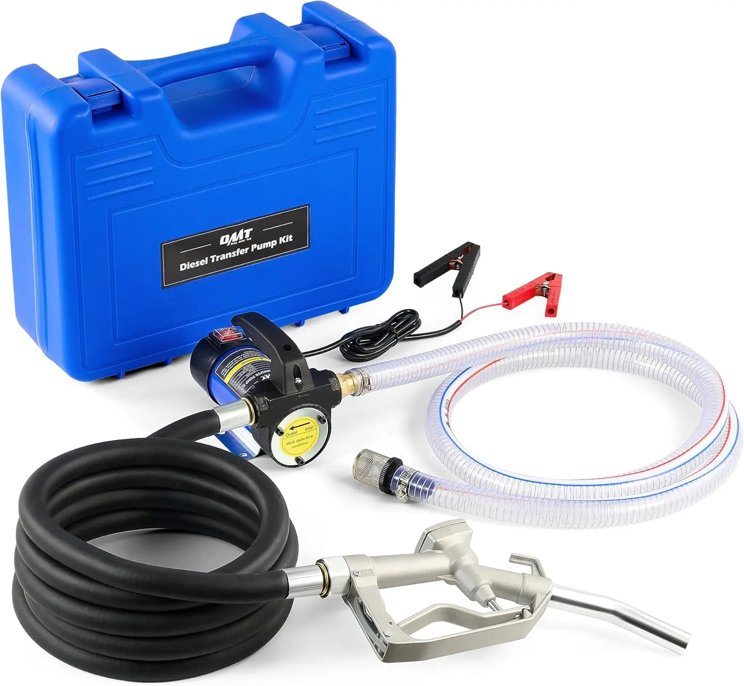 

Portable 12V Diesel Transfer Pump Kit with Nozzle & Hoses, Self-Priming for Kerosene and Automotive Use