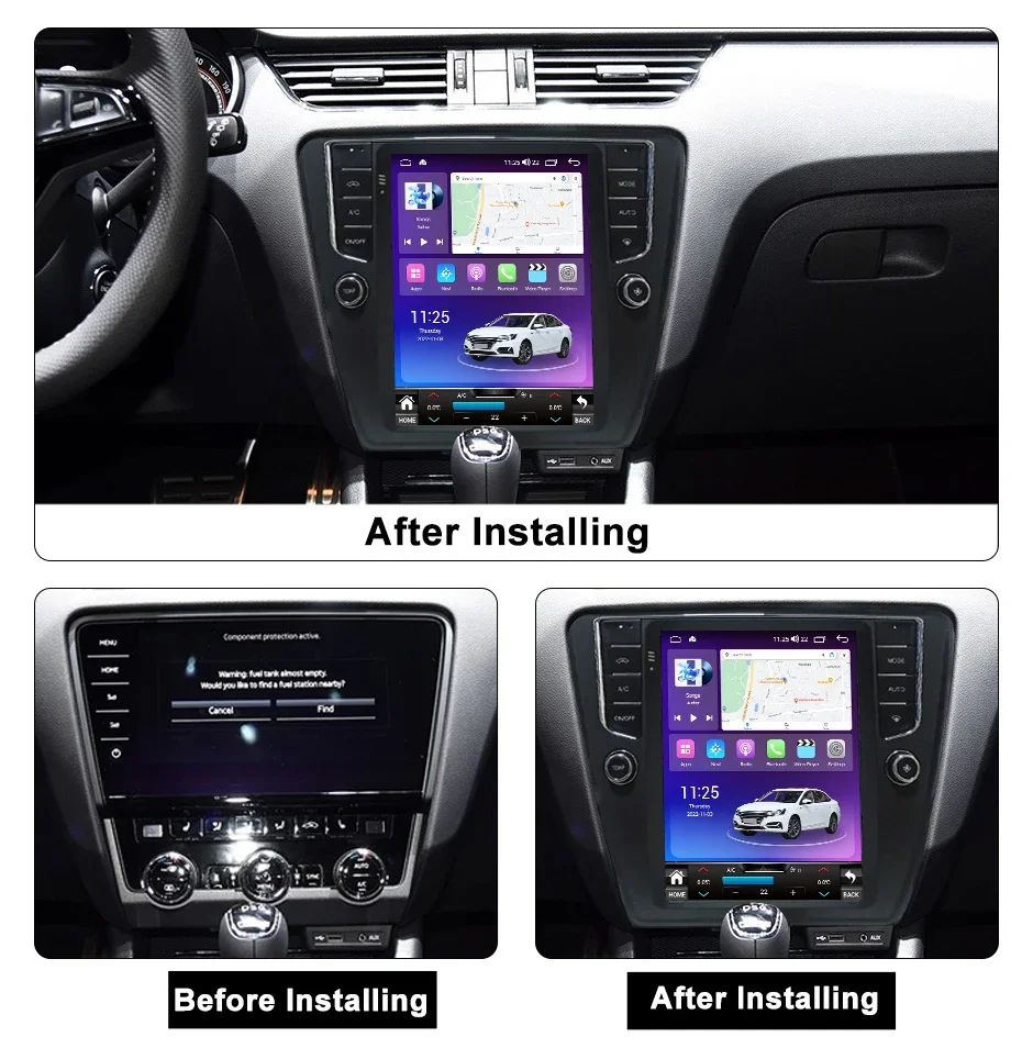 9.7 Android 14 For Skoda Octavia 3 A7 2013 - 2018 Tesla style Car Radio Multimedia All-in-one machine GPS Carplay Navigaiton DSP