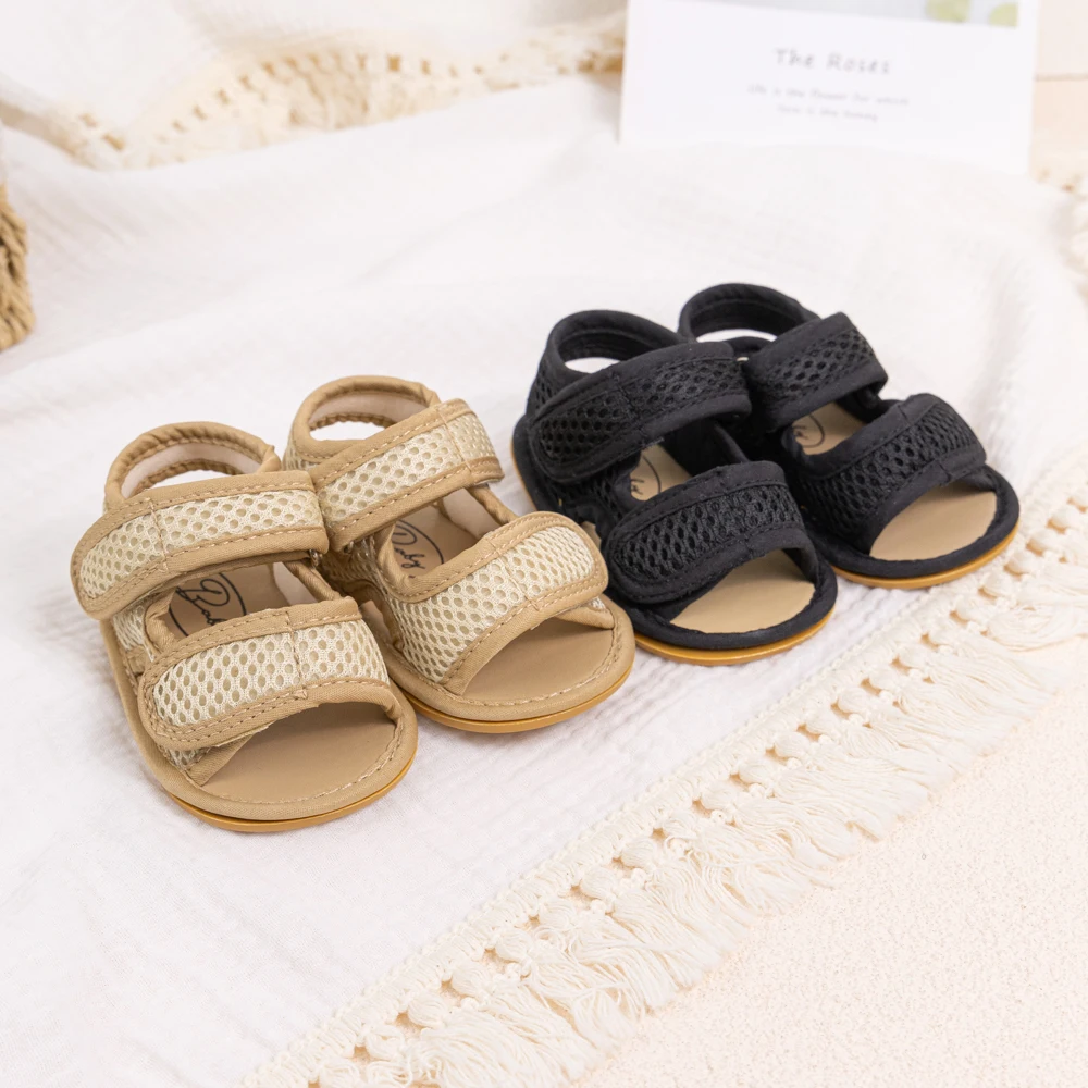 

KIDSUN Summer Sandals Baby Girls Boys Shoes Open Toe Infant Shoes Newborn Rubber Sole Non-Slip First Walker Crib Shoes
