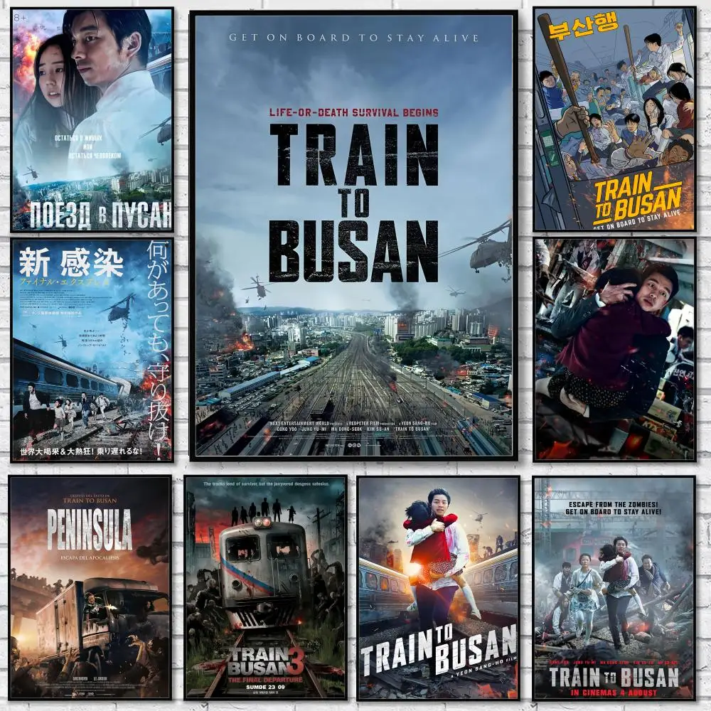 T-Train to Busan Painting Calligraphy Minimalist Print Canvas Poster Unframed Wall Art For Home Office Decor