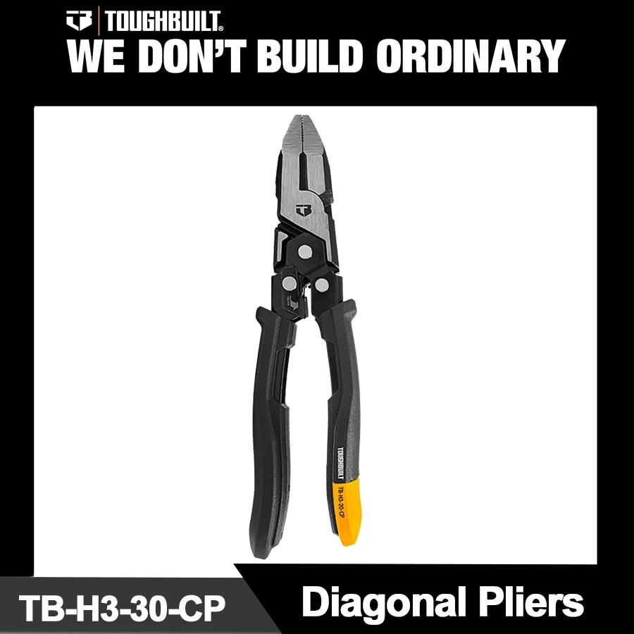 TOUGHBUILT 7-inch Labor-saving Diagonal Jaw Pliers with Reset Spring Diagonal Cutter TB-H3-30-CP