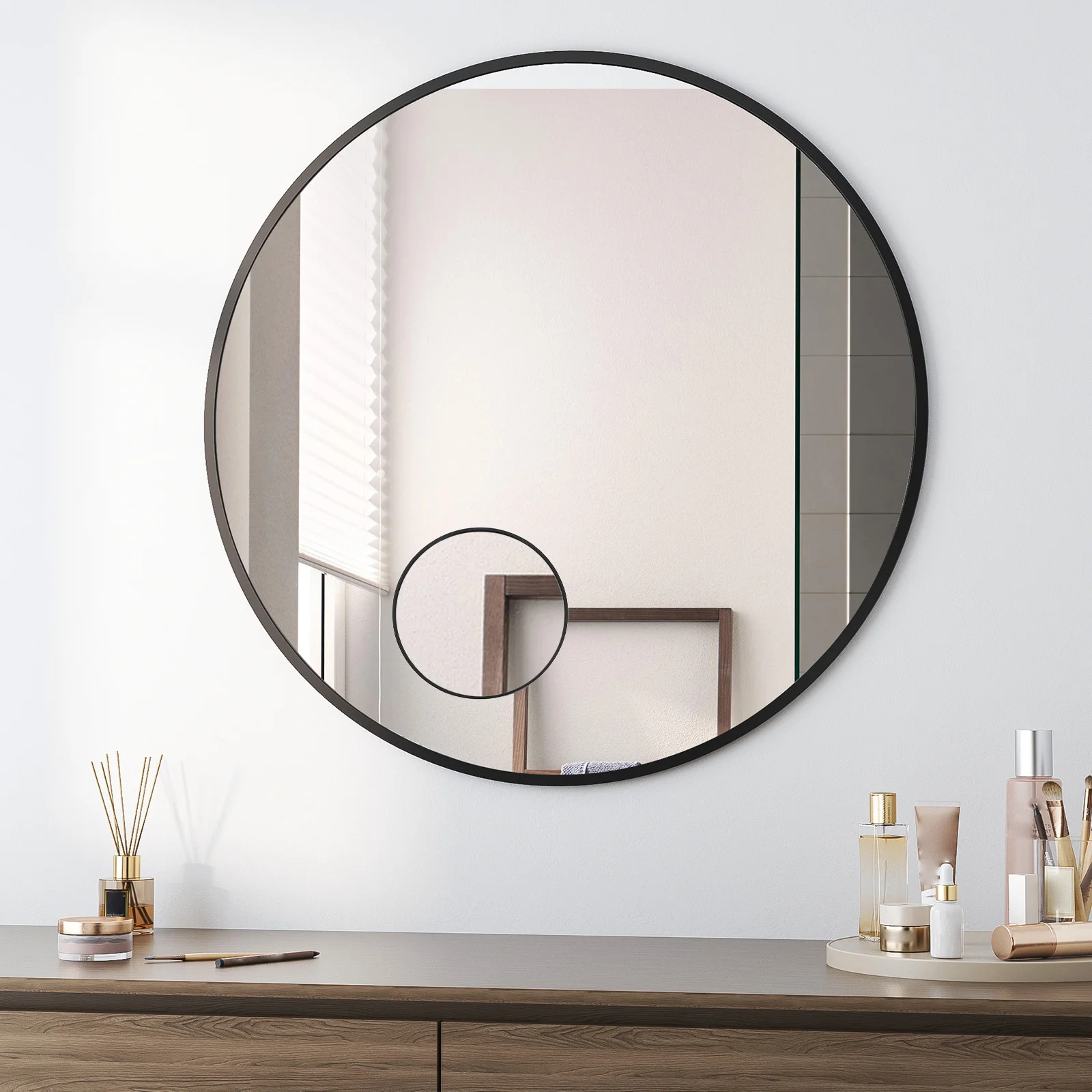 5 قطع مرآة محمولة باليد مع تكبير 5X مرآة مكياج شفط محمولة بتصميم مدمج للسفر تستخدم مجوهرات إزالة الرؤوس السوداء