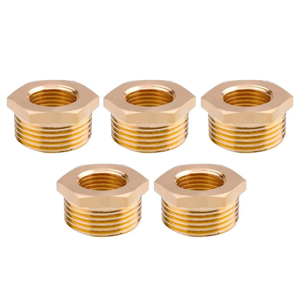 Brass Threaded Fittings (Five Piece Set) Designed for Connecting Varying Sizes of Pipes Efficiently and Reliably