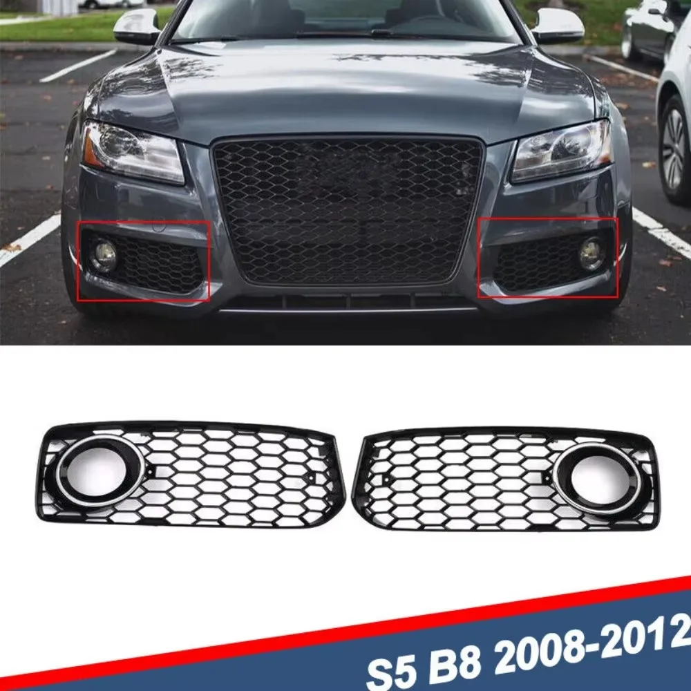 

Honeycomb RS5 Style Fog Light Grille Chrome Ring For 2008-2012 Audi S5 B8 Coupe United States