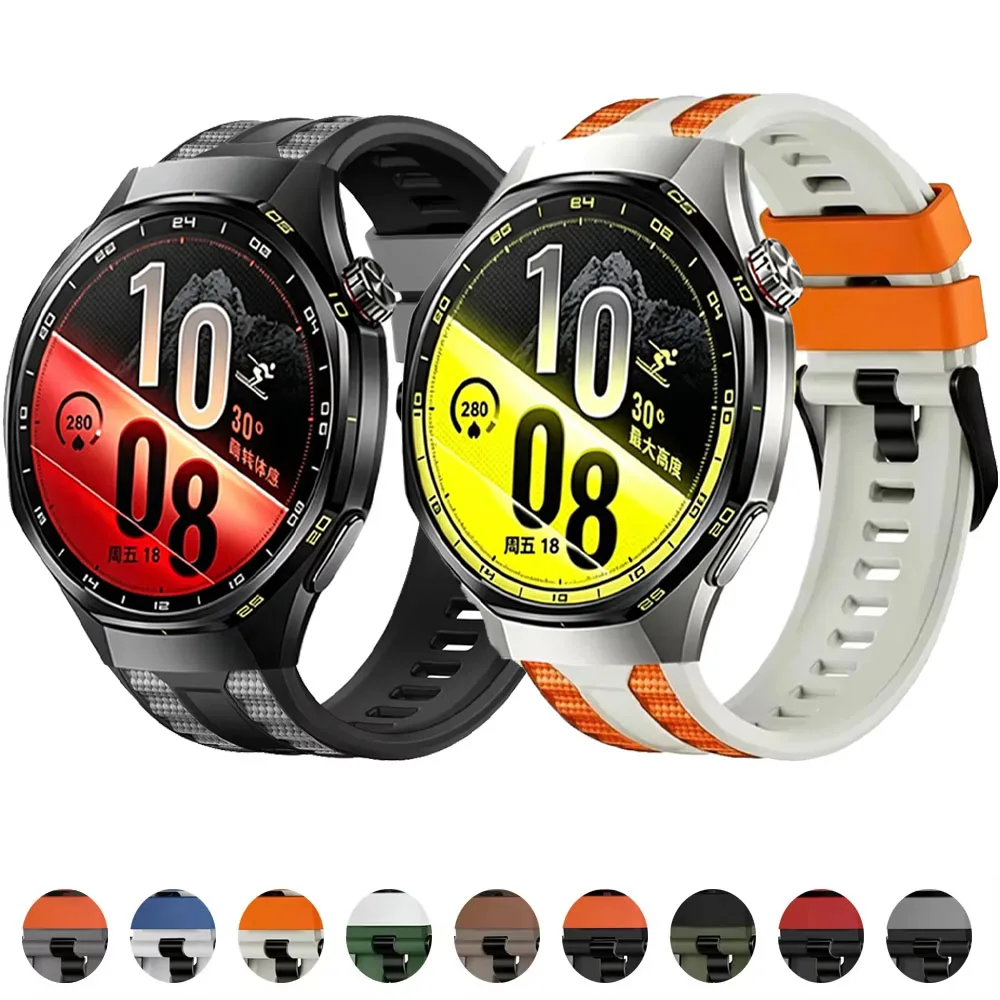 22mm Silicone Strap for Huawei Watch GT7 Pro/GT7 6 5 4 3 46mm Sport Wristband for Huawei Watch GT Runner 2/GT6 Pro 46mm Bracelet