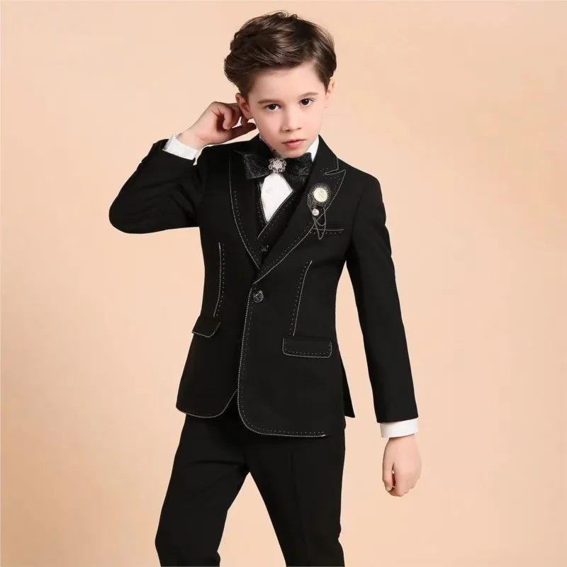 2026 Children's Blazer Set Boys' Host Autumn/Winter Long Sleeve Breathable Coat Pants Shirt Clothing Set Kids' Blazer Set LI789