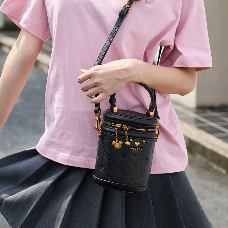 

Оригинальные сумки и кошельки Disney, классическая серия с Микки Маусом, ретро-сумка-ведро, женская портативная сумка-мессенджер премиум-класса.