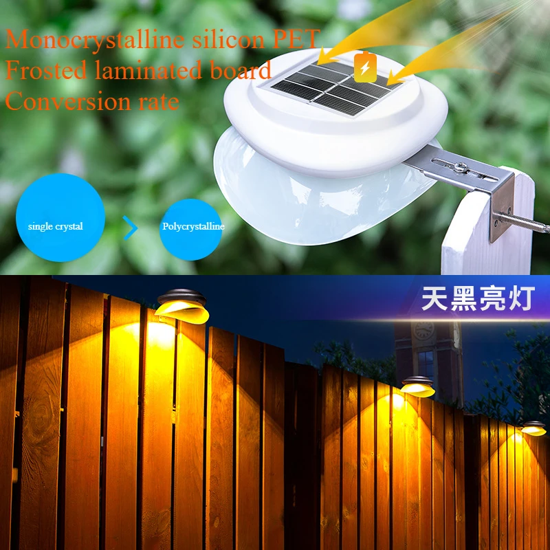 Creative New LED Solar Light IP65 Waterproof Outdoor Garden Fence Wall Decoration Atmosphere Lighting Fixture
