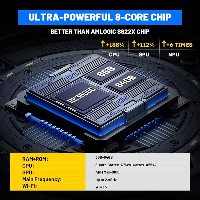 وحدة تحكم ألعاب Super Console X5 PRO Retro مع 16000+ ألعاب، وحدة تحكم محاكاة مع نظام الألعاب والتلفزيون، شريحة الصخور RK3588S، 8K UHD O #4