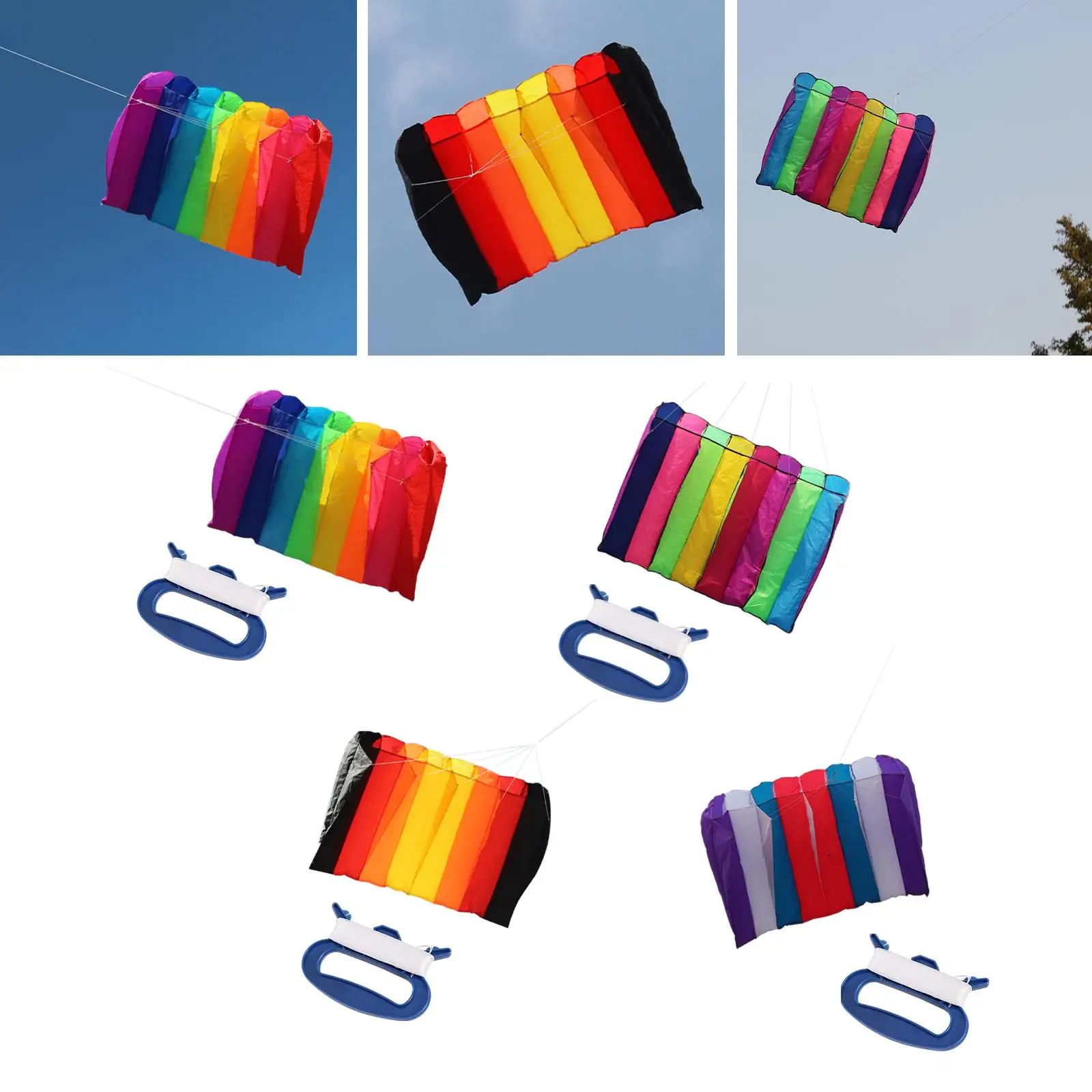 Colorful Parafoils, Easy Toy, Single Line, Large for Beginners Beach Travel