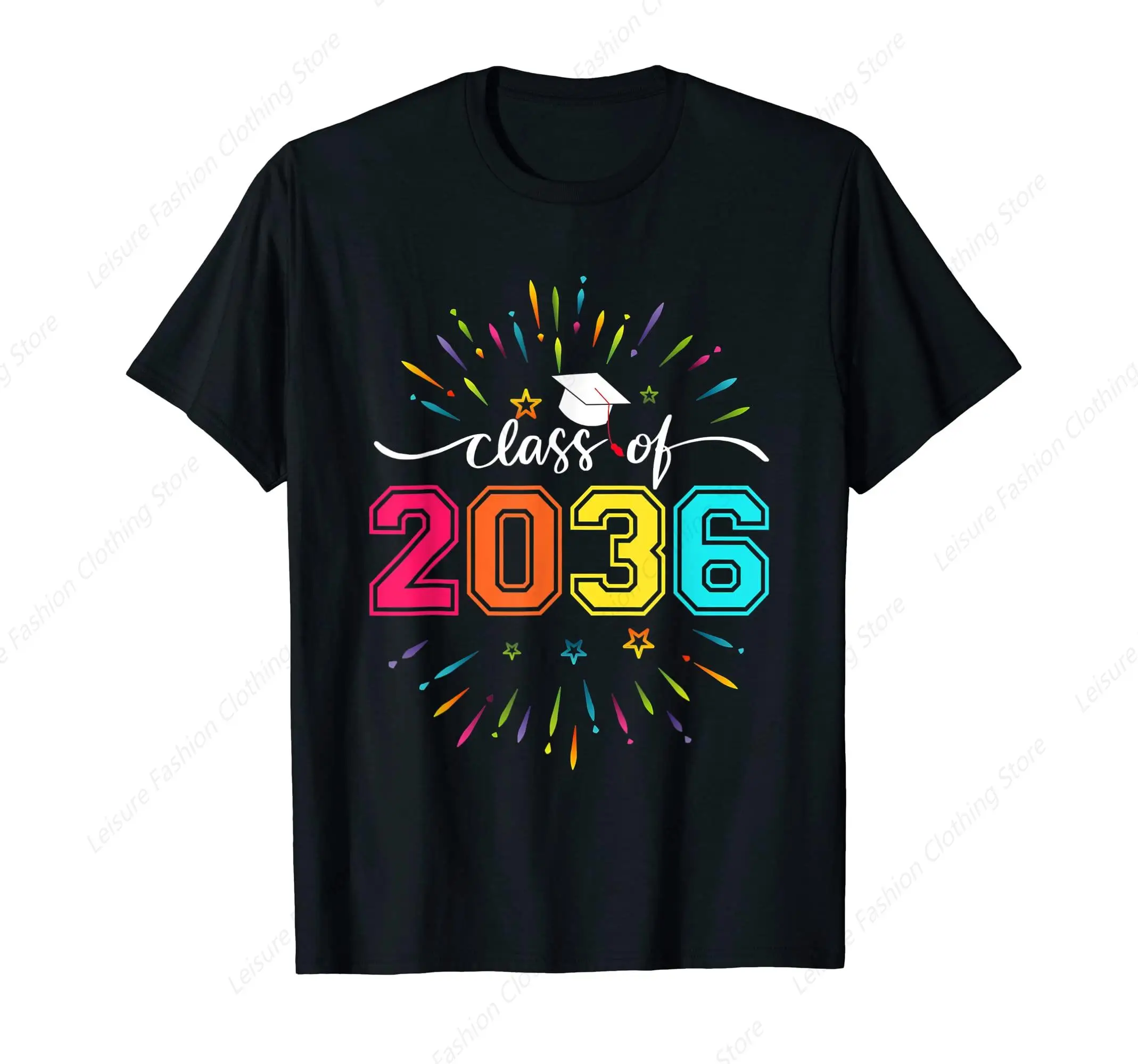 Class of 2036 Grow With Me Graduation T-Shirt Summer Men Women's Cotton Tee Unisex Clothing