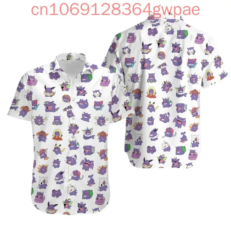 pokemon-gengar-tipo-fantasma-camisas-havaianas-de-manga-curta-das-mulheres-dos-homens-criancas-verao-casual-botao-pikachu-praia-camisas-topos