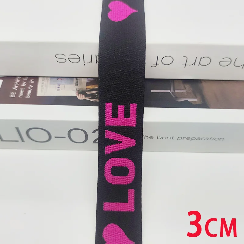 LOVE English Letter Elastic Band Clothing Accessories DIY Waist Skirt Underwear Shoulder Strap Elastic Decoration Band Tide