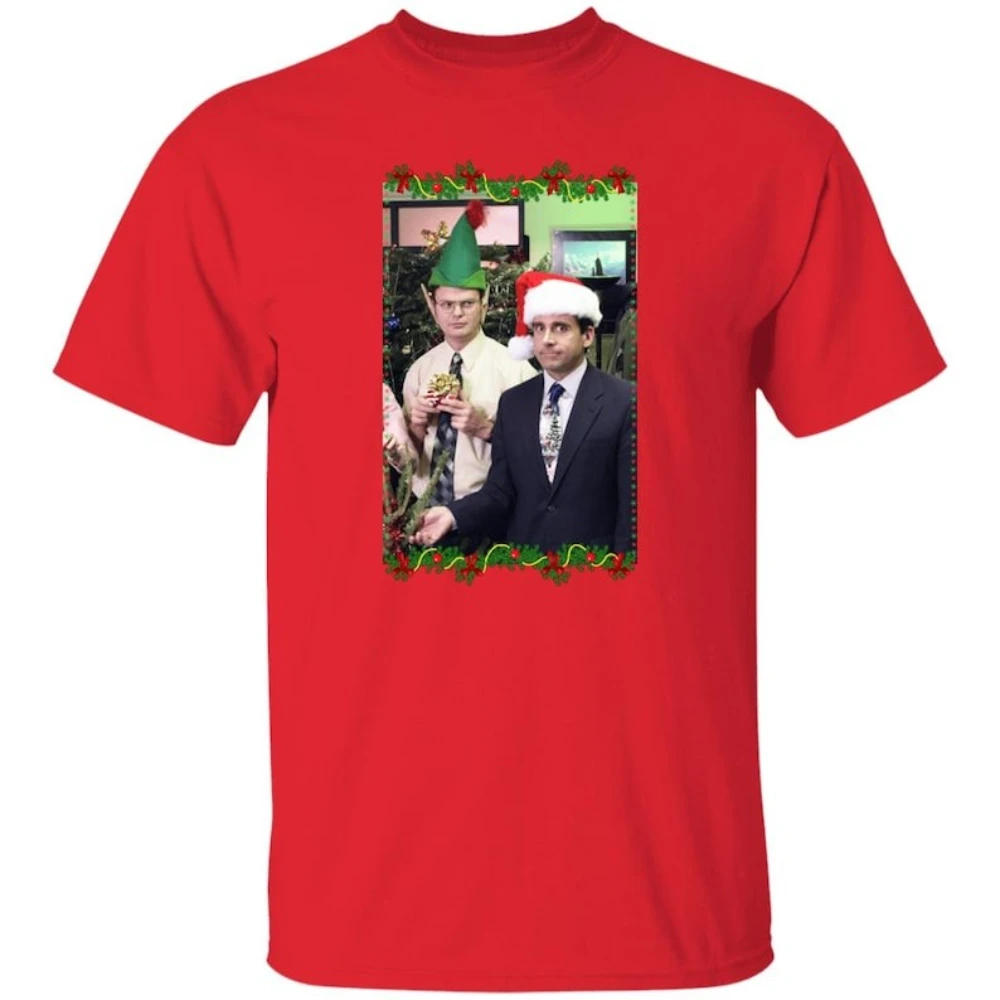 Dwight Micheal Christmas The Office Memes T-Shirt Michael Scott Quotes Graphic T Shirts Woman Man Cotton Short-sleev Tops Tee