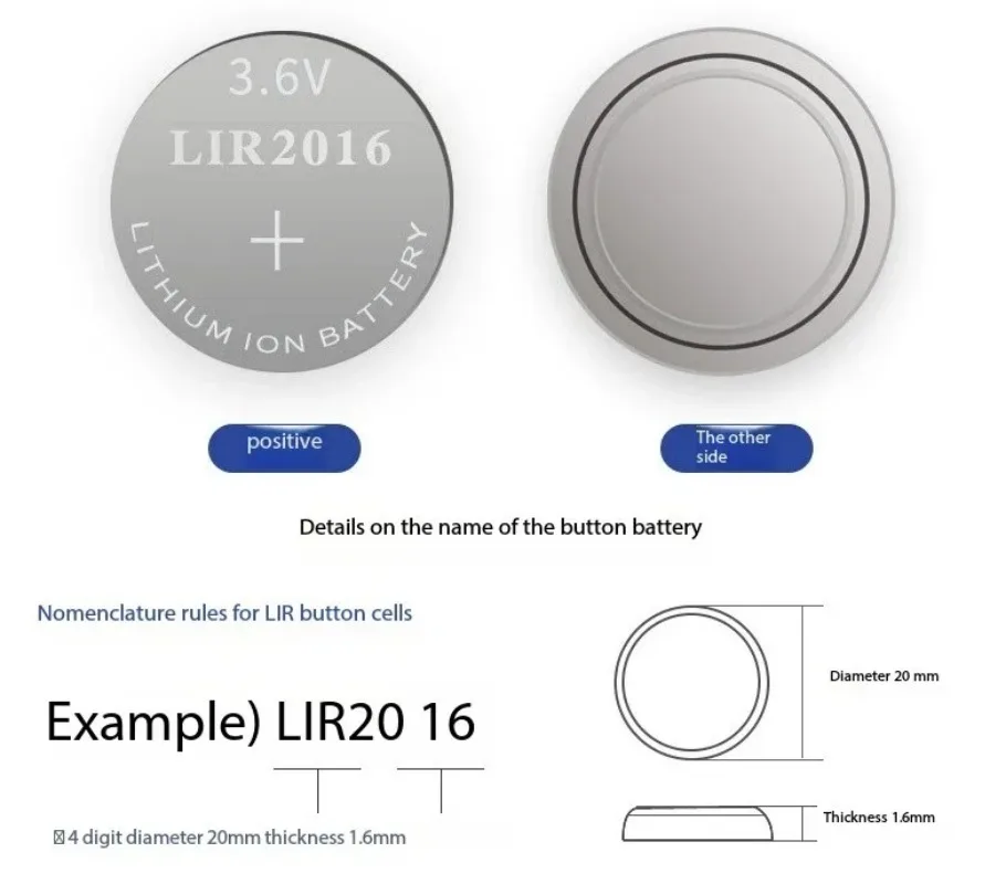 2-30PCS LIR2016 2016 3.6V Rechargeable Lithium Li-ion Battery Replace CR2016 LM2016 For Watch Remote Control Toy Button Battery