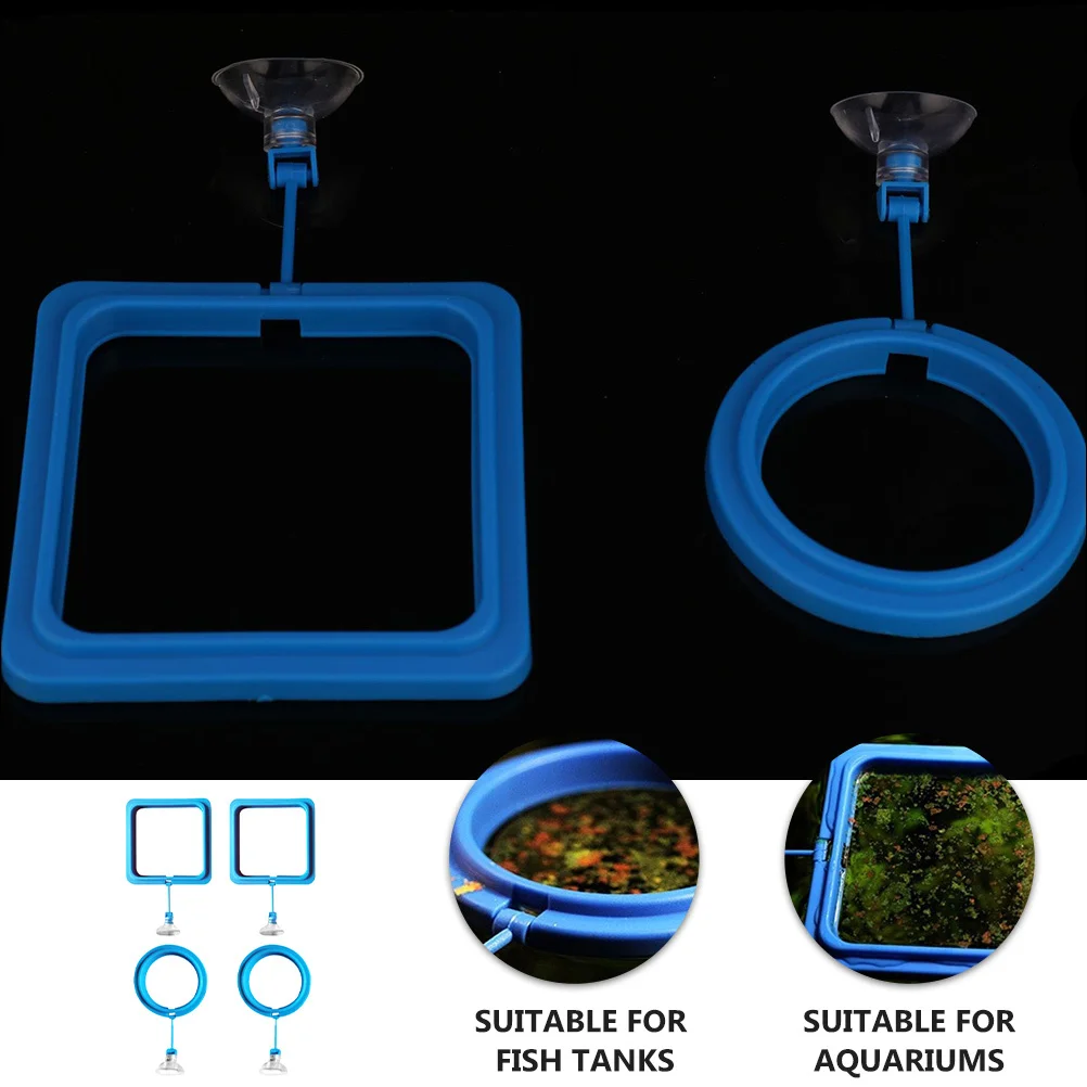 

4Pcs Portable Fish Tank Feeder Lightweight Material Durable Creative Design Floating Food Tray Practical Feeding Ring