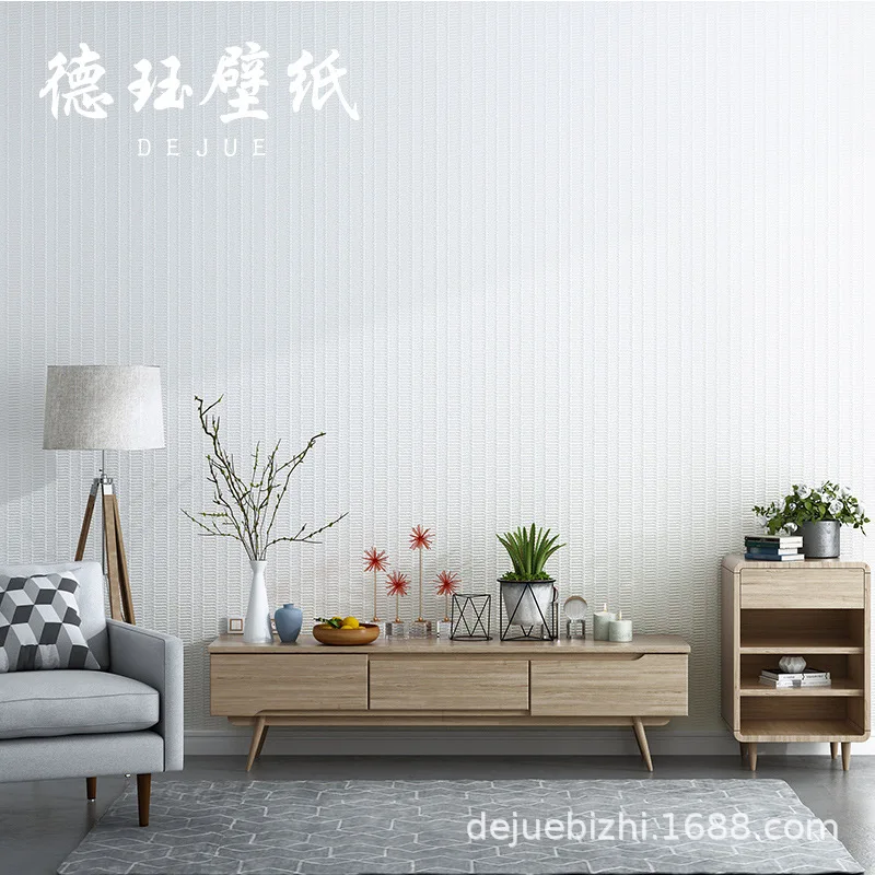 الحديثة الحد الأدنى بلون الأبيض خلفية الشمال نمط دياتوم الطين جدار تغطي للمنزل غرفة المعيشة غرفة نوم غير ذاتية اللصق #5