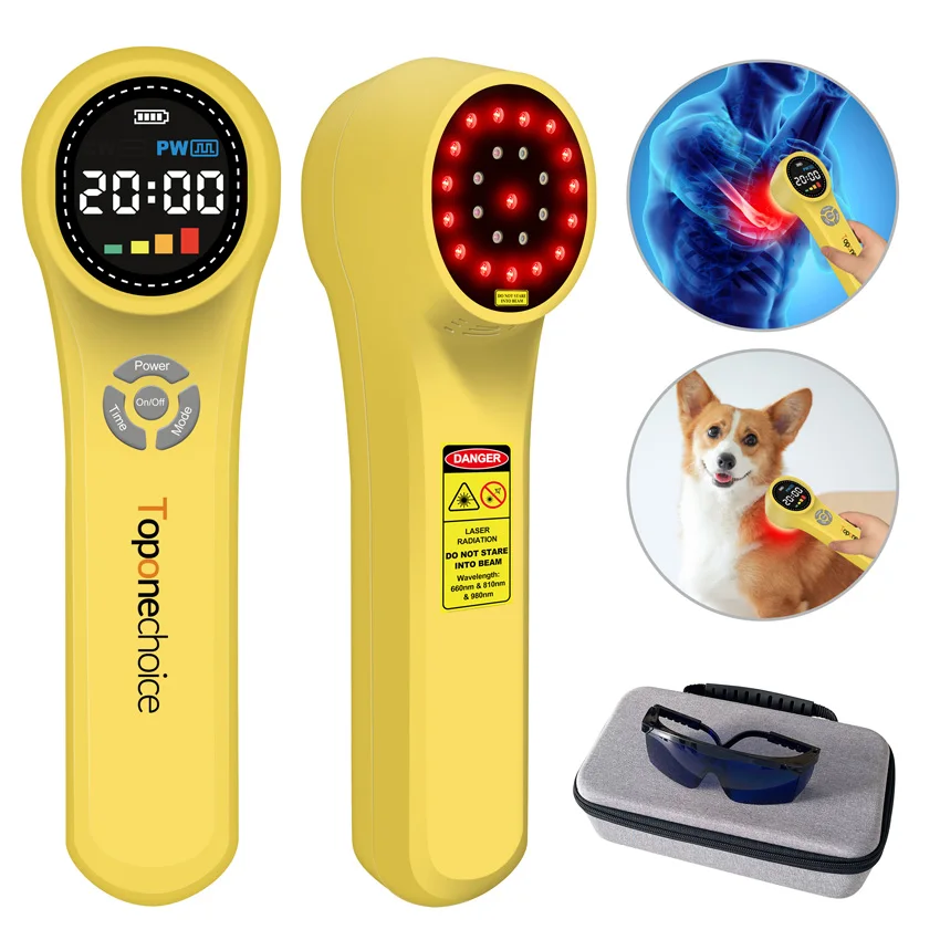 1760mW 660nm+810nm+980nm Low Level Cold Laser Therapy Portable Pain Relief Device Red & Near Infrared Light For Humans Pets