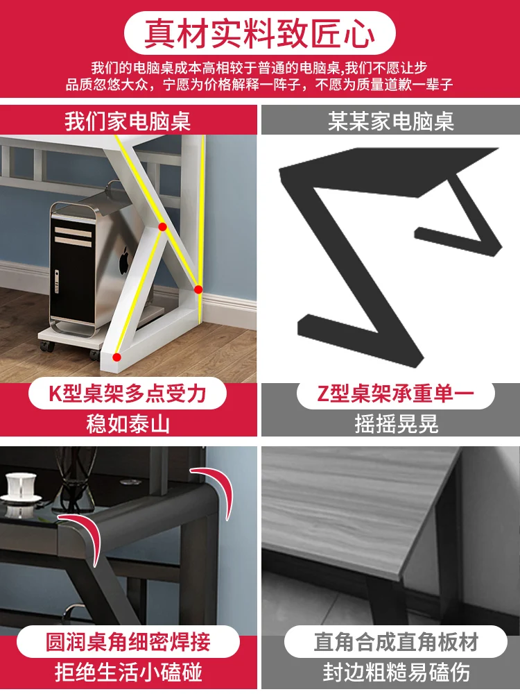 Mesa De Aprendizagem Simples Para Quarto, Mesa De Computador, Combinação De Rack De Mesa, Mesa Integrada