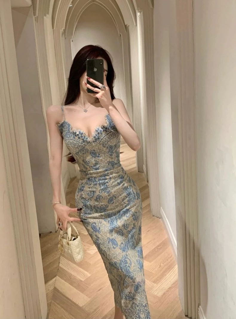 فساتين نسائية فستان حفلة خطوبة ضيف الصيف القطن العيينة Smocking انتفض بلا أكمام لا الخصر منتظم صالح الشاطئ الرعوية