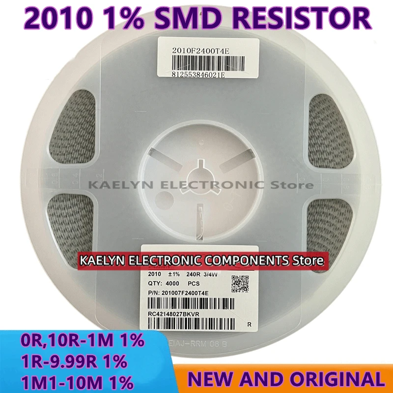 4000PCS 2010 1% SMD RESISTOR 0 OHM~10M 0R/1.1R/1.2R/1.3R/1.5R/1.6R/1.8R/40.2R/43R/46.4R/47R/49.9R/51R/270R/300R/316R/820R/910R