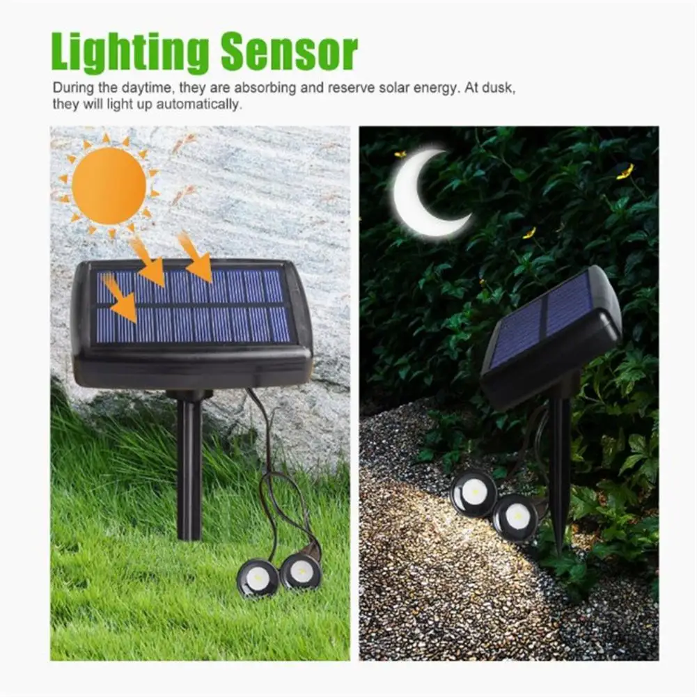 Solar Spot Lights LED Solar Landscape Spotlights 10-in-1 Waterproof Solar Landscaping Light for Yard Garden Driveway Patio Lawn