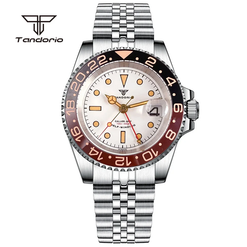 Tandorio GMT NH34 Self-winding 40mm Automatic Steel Watch for Men