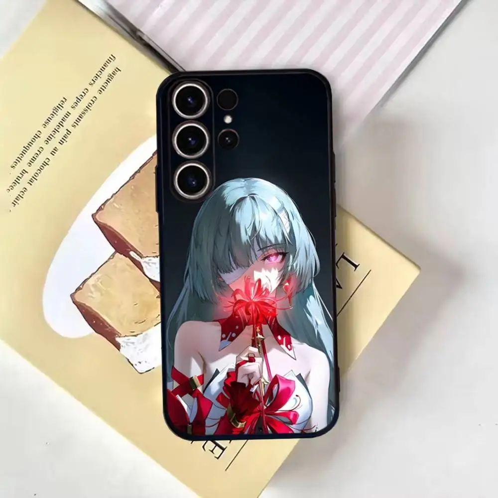 Capa de telefone Game Wuthering Waves Changli para SamsungS25,24,21,22,23,30,Ultra,20,Plus,Fe,Lite,Note,10,9, capa preta macia