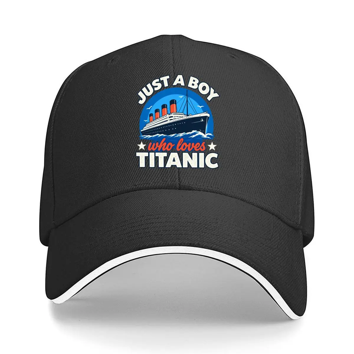 Just A Boy Who Loves Titanic Ship Graphic Hip Hop hat Fashion Outdoor Sports Sandwich Baseball Cap