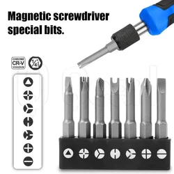 7pcs Precision Y U Shaped Triangle Screwdriver Magnetic Bit 1/4