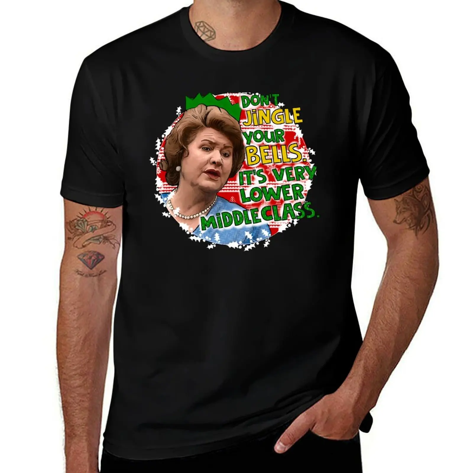 Hyacinthe Bucket Christmas. Don't jingle your bells keeping up appearances. T-Shirt Vintage Style Printed Top