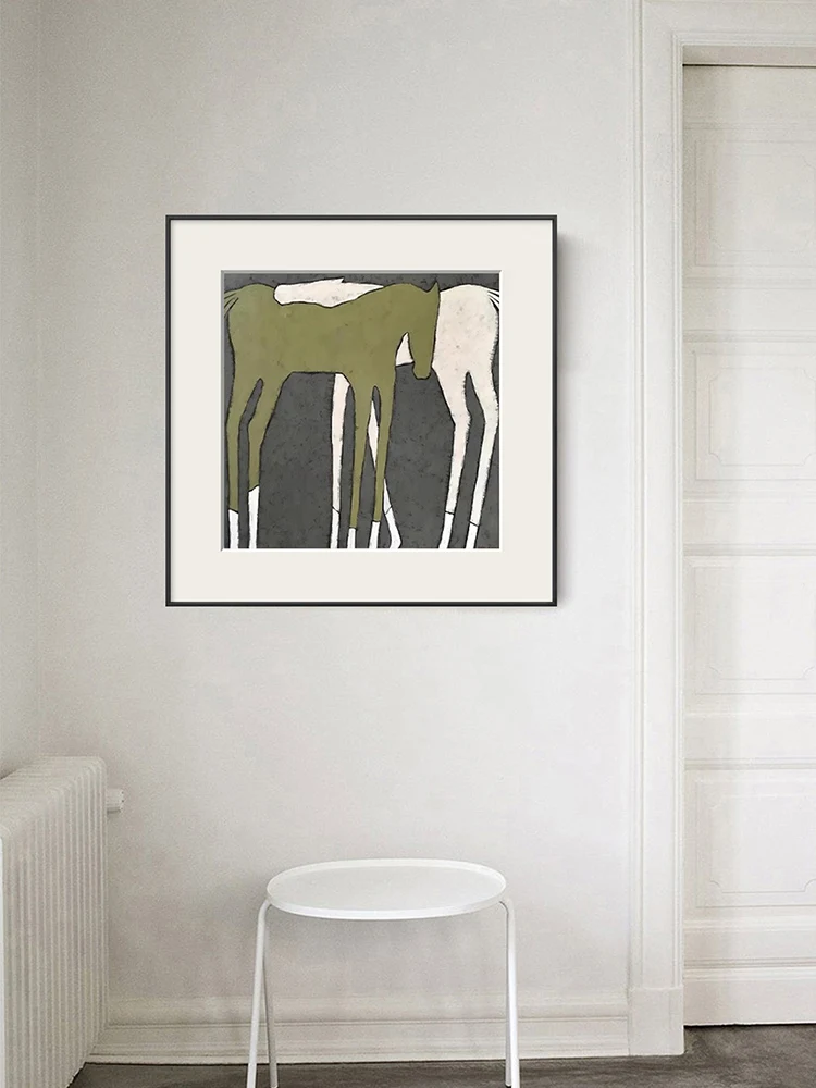 

Nordic Retro Animal Decorative Art Modern mat Living Room Wall Hanging Picture Abstract Square Murals for Homest...