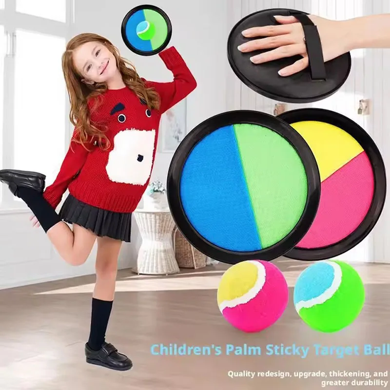 1G-1Set Kids Sucker Sticky Ball Toy Outdoor Sports Catch Ball Game Set Throw And Catch Parent-Child Interactive Outdoor Toys