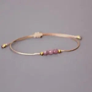Ruby Simple Crystal July Birthstone Bracelet Natural Stone Bracelet Cancer Zodiac Gift