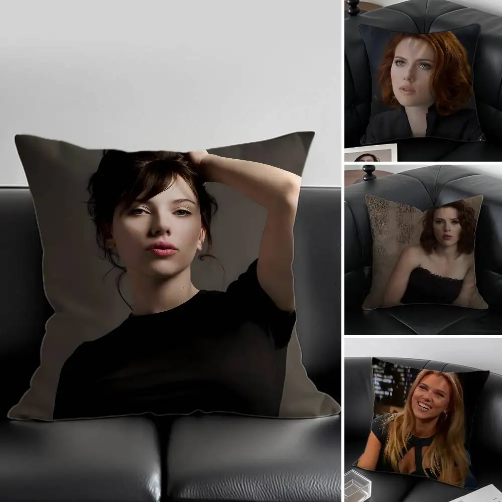 S-Scarlett J-Johansson المغني كيس وسادة مكافحة الغبار المخدة غير مرئية سستة حريري قصير أفخم غطاء وسادة أريكة