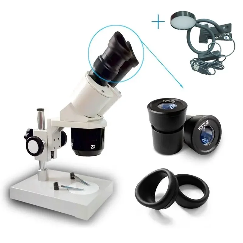 Mobile Cell Phone Repair Stereo Binocular Microscope PCB Soldering 20X 40X 60X 80X with Gift Light Jewelry Identify Tool