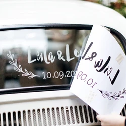 Personalized Wedding Car Sticker Deacl Just Married Sign Car Window Decal Custom Size for Mr and Mrs Wedding Day Car Decoration