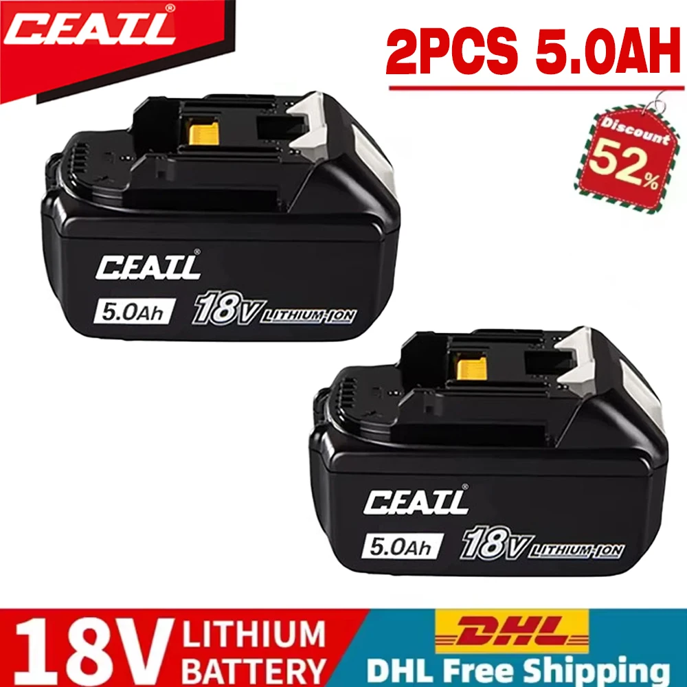 

Original for Makita 18V 5.0Ah Power Tool Rechargeable BatteryforMakita DTD172 TW004G DTW190 DTW28518V power tool LED Lithium-ion