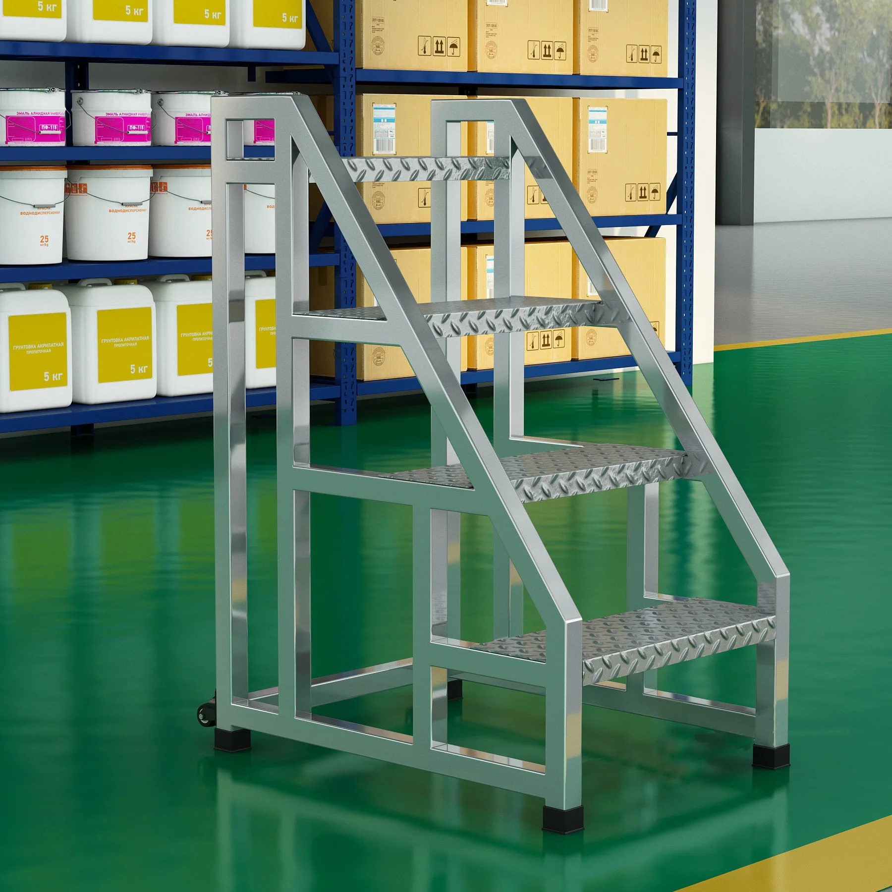Warehouse Handling Ladder Sticking Stairs Four or Five Steps Climbing Ladder Household Ladder