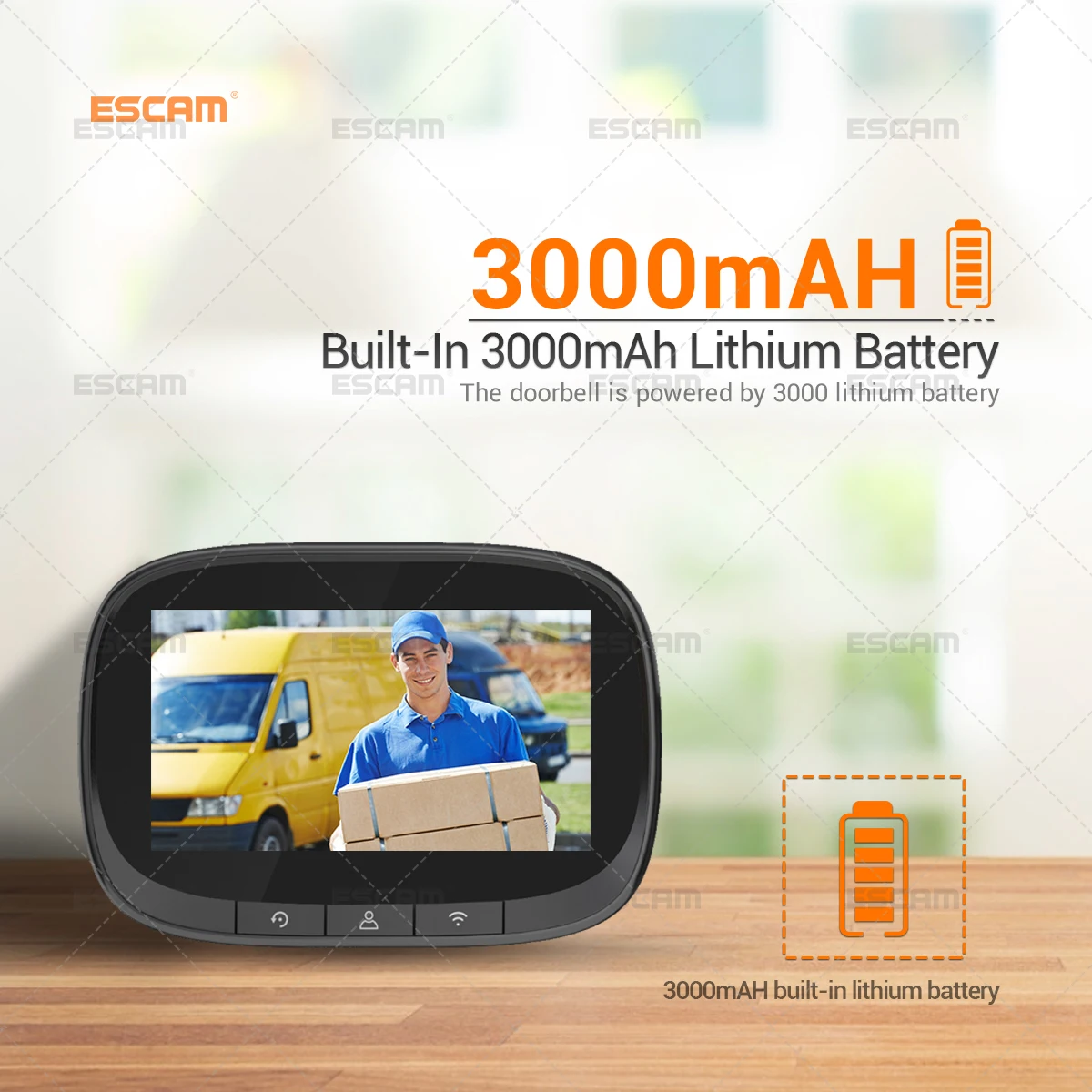 ESCAM C85 2MP 1080P Tuya APP 4.3 Inci IP WIFI Bel Pintu Interkom Sistem 120 Derajat Sudut Lebar Video Pintu Telepon Visual Pintu Penampil