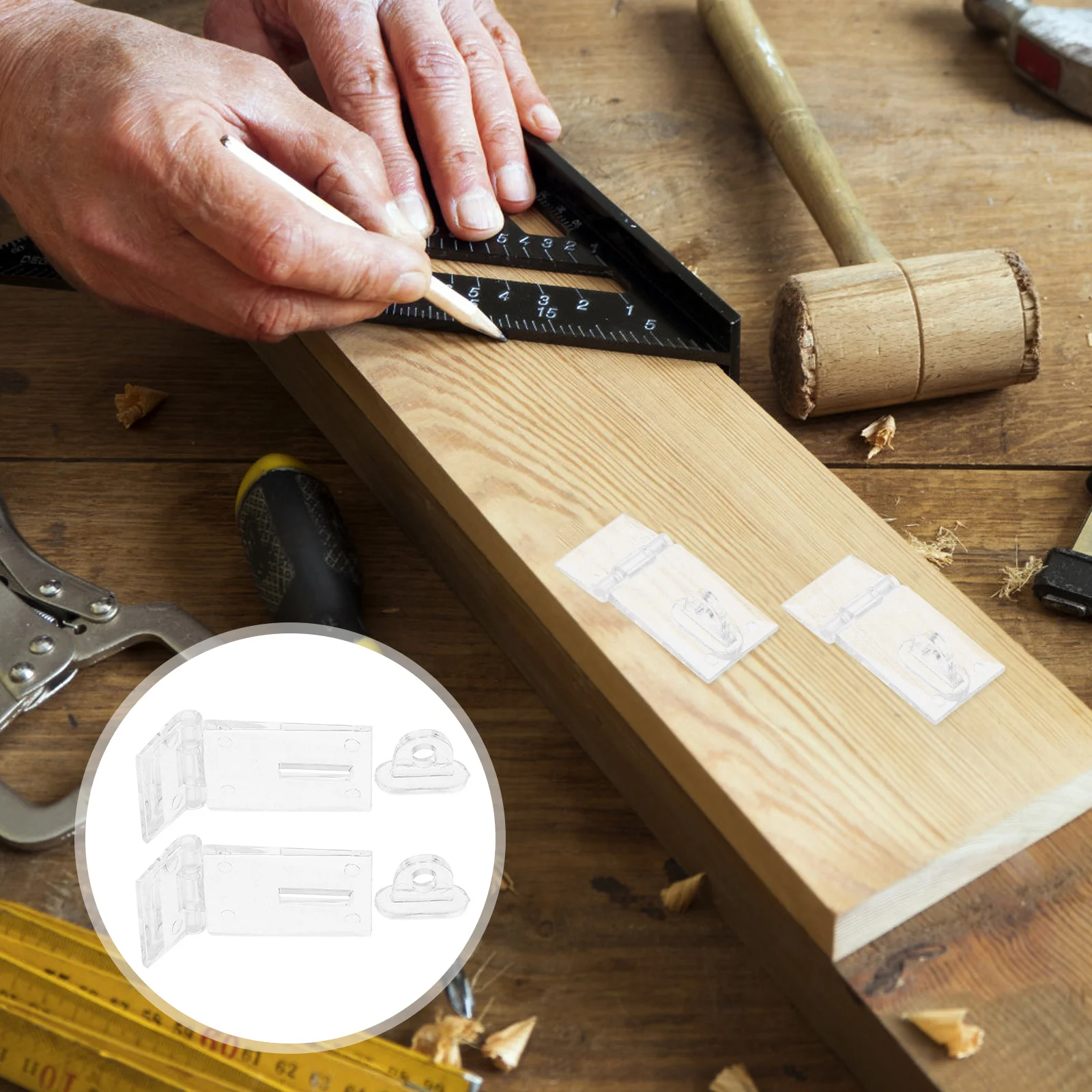 

3Pcs Clear Acrylic Latch Buckle Transparent Hinge Security for Doors Windows Jewelry Box Cabinet Acrylic Latch Buckle