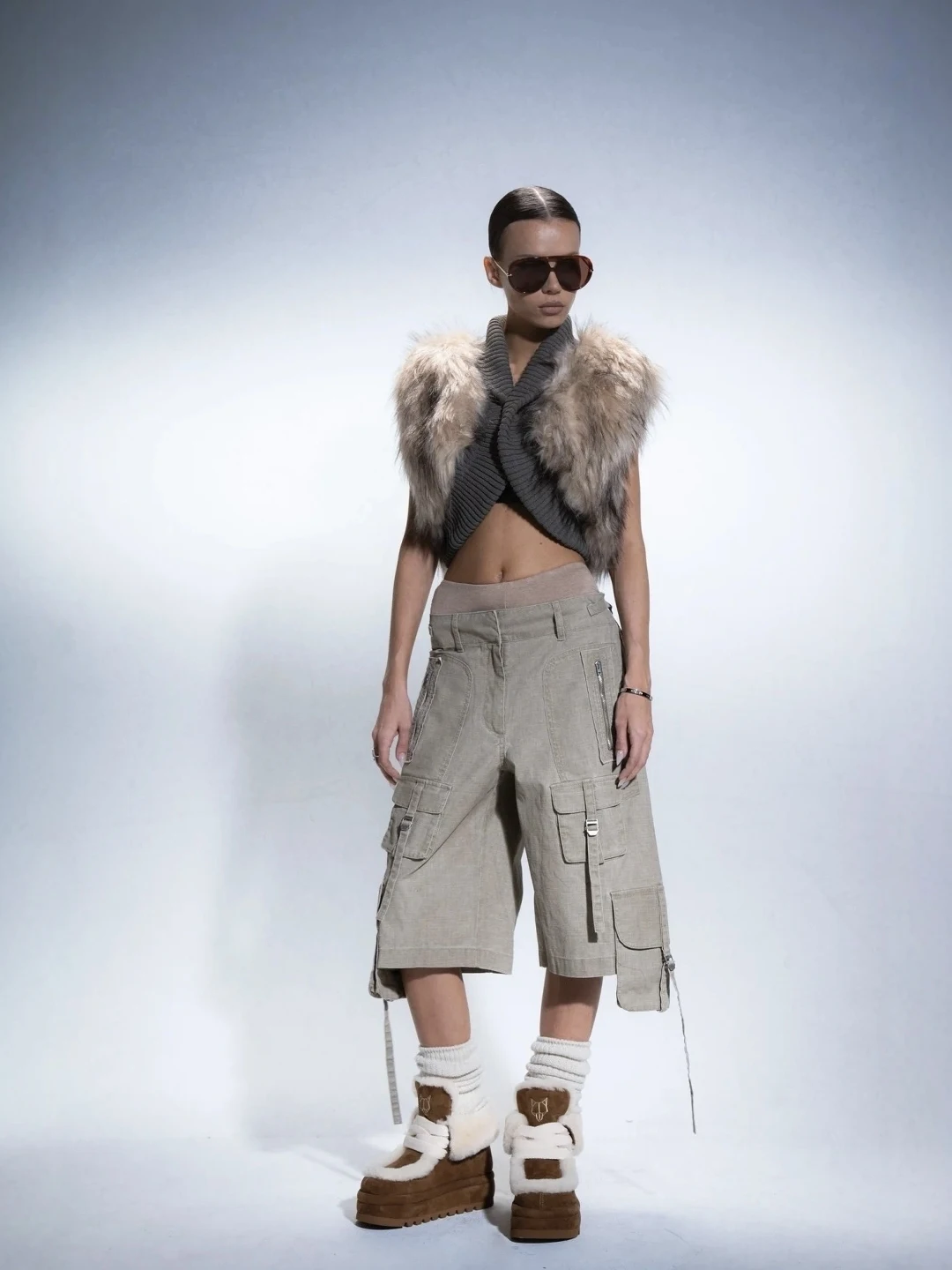 ort Svel Patchwork namaakbontkraag Jaet Street Sle Warmte Matige V-Ne Geen knop Pure kleur Chinese productie