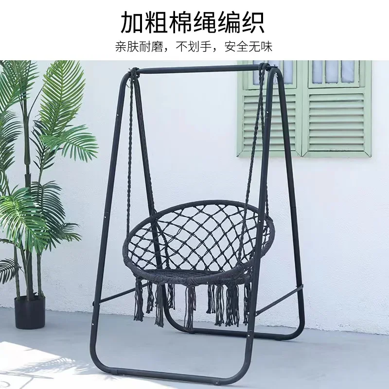 Swing Bracket Hammock Balcony Home Tassel Nordic Style Hanging Basket Cradle Chair Indoor B & B Glider