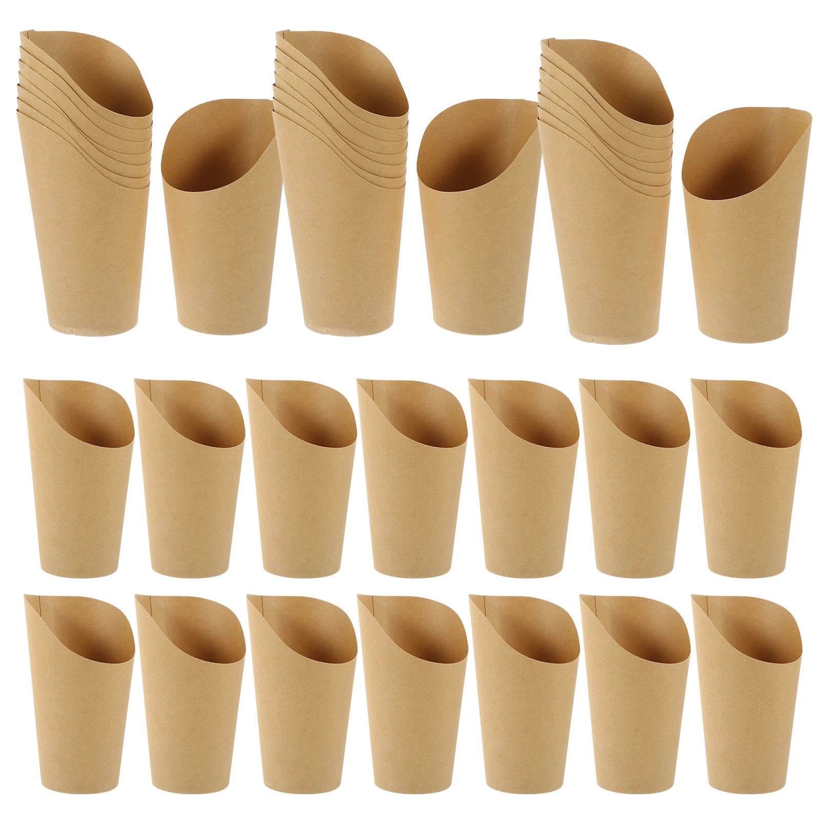 

100pcs Kraft Paper Snack Boxes French Fries Disposable Cups Party Supplies Take Out Containers Kitchen Bar Items