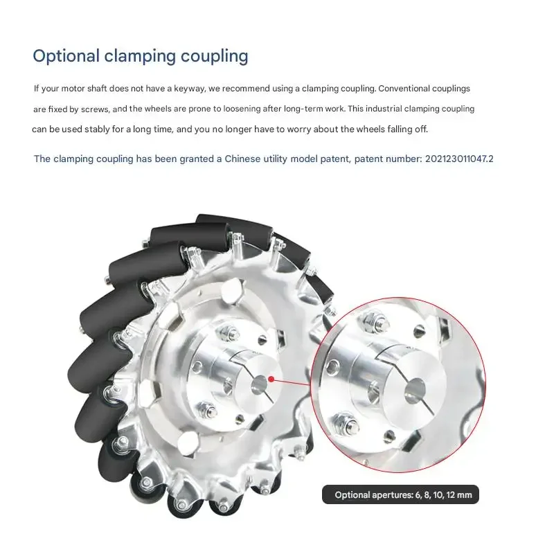 diameters 60, 75, 100, 127, 152 mm,WHEELTEC Mecanum wheels,