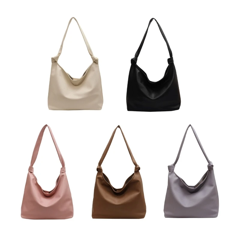 

Simple Casual Handbag for Women Solid Color Shoulder Bag Large Capacity Tote Bag 066F